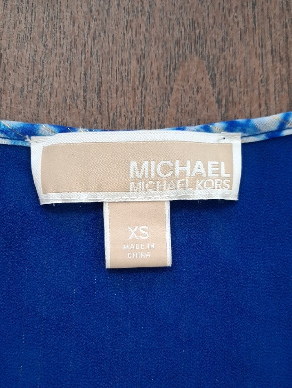 Michael Kors Blue Printed Sleeveless Maxi Dress Size Extra Small - Picture 5 of 9